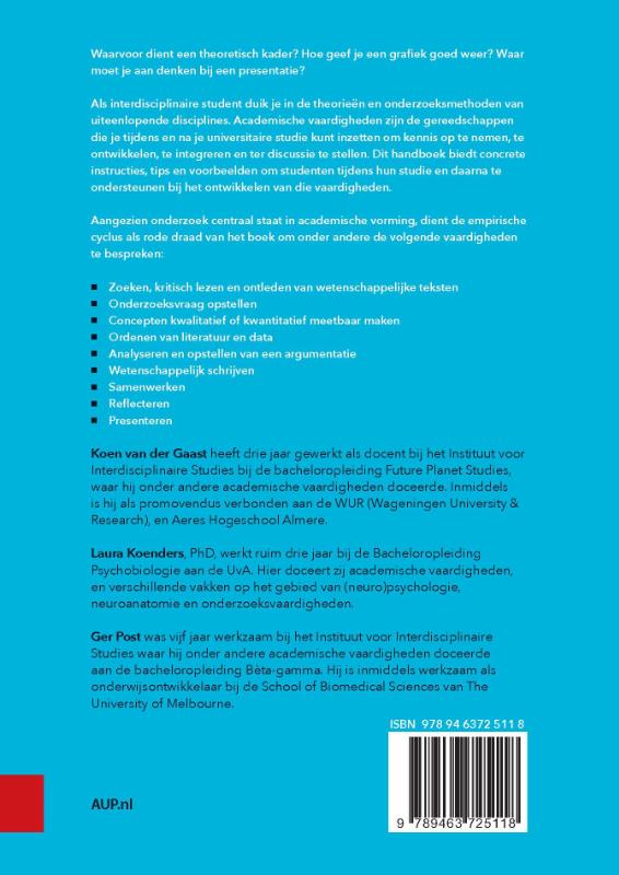 Academische vaardigheden voor interdisciplinaire studies achterkant