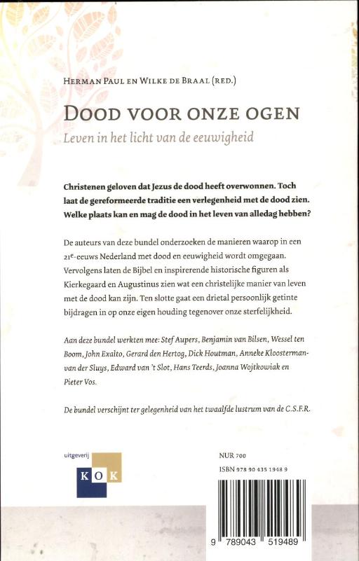 Dood Voor Onze Ogen achterkant