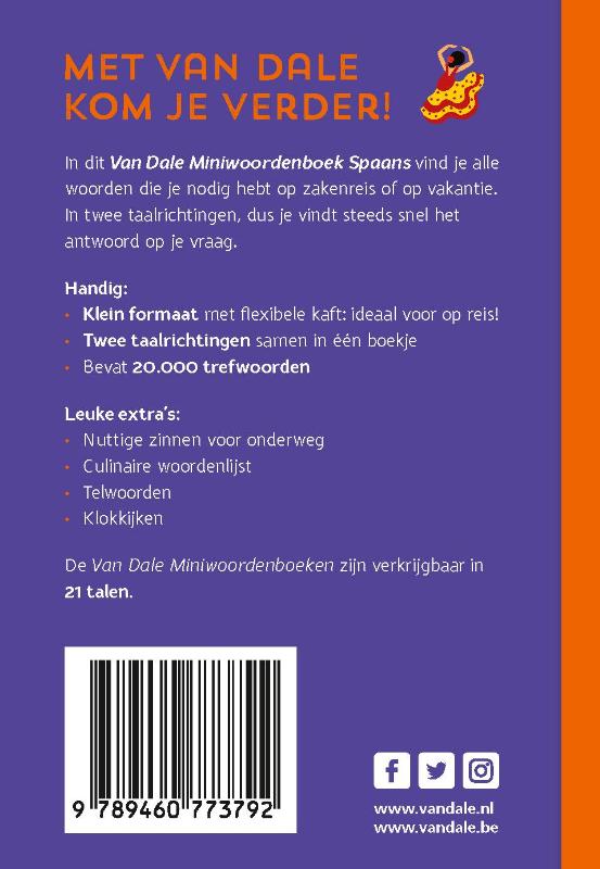 Van Dale Miniwoordenboek Spaans achterkant