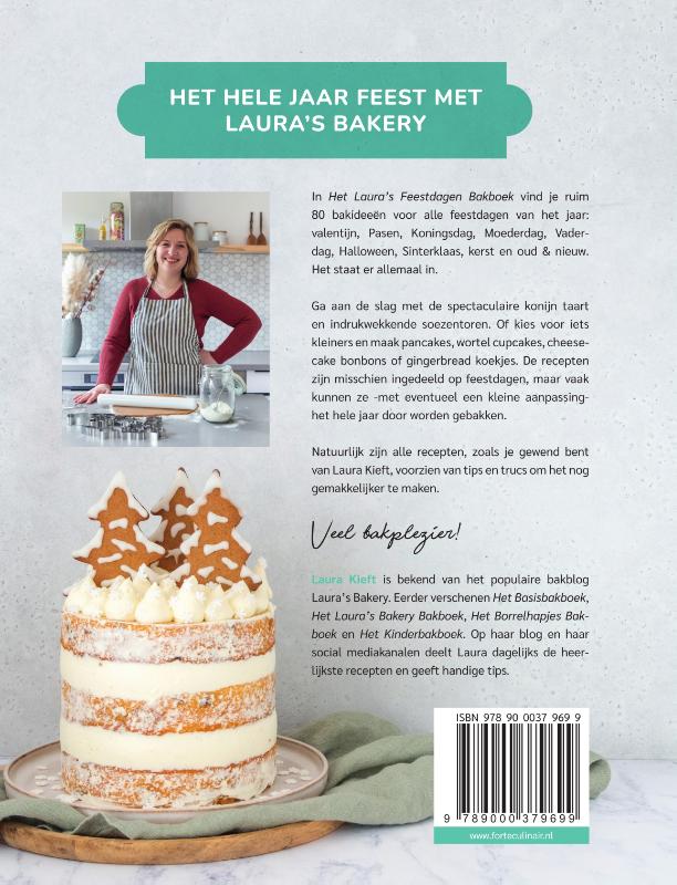 Het Laura's bakery feestdagen bakboek / Laura's bakery achterkant