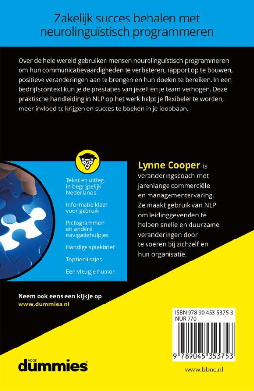 NLP op het werk voor Dummies / Voor Dummies achterkant