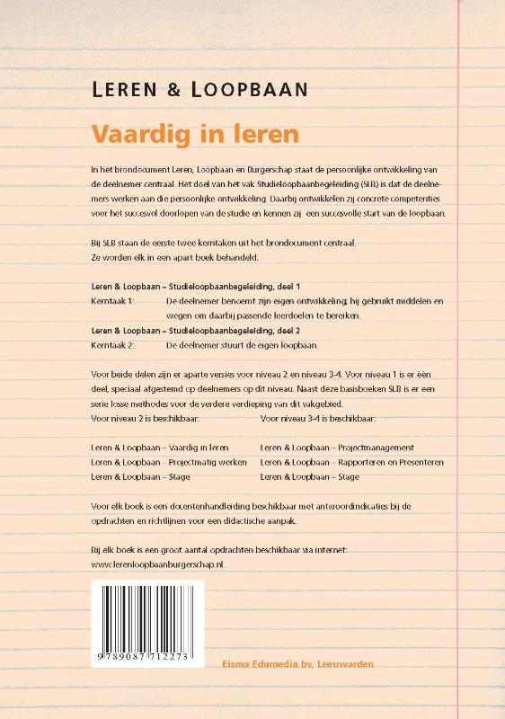 Leren & loopbaan MBO niveau 2 vaardig in leren achterkant