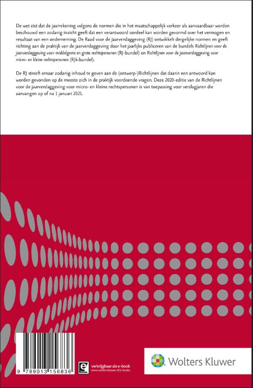 Richtlijnen voor de jaarverslaggeving voor micro- en kleine rechtspersonen 2020 achterkant