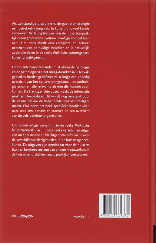 Praktische huisartsgeneeskunde - Gastro-enterologie achterkant
