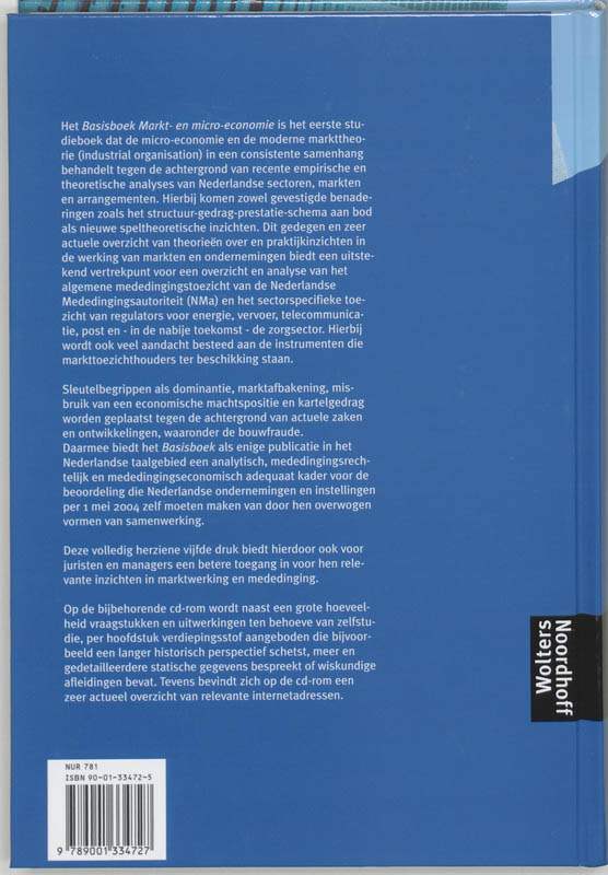 Basisboek Markt- en micro-economie achterkant