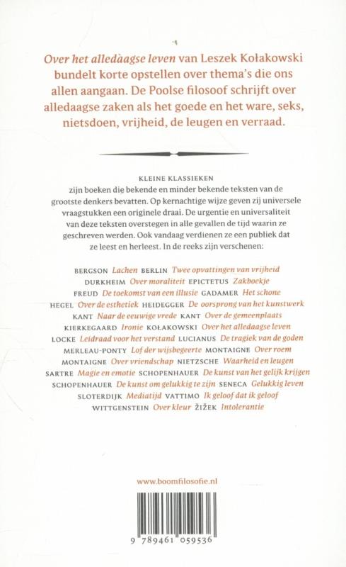 Over het alledaagse leven / Kleine Klassieken achterkant