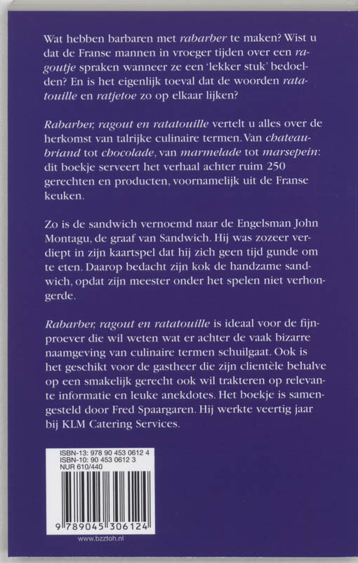 Rabarber, ragout en ratatouille achterkant