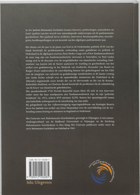 Jaarboek parlementaire geschiedenis 2005 achterkant