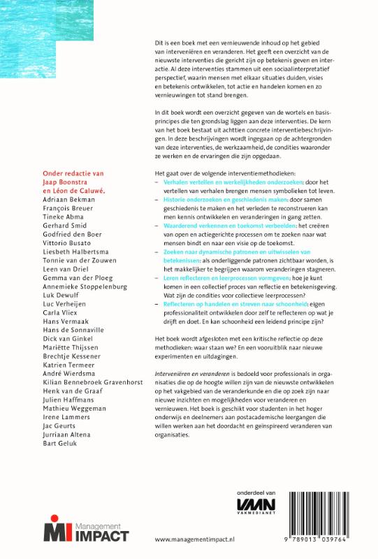 Intervenieren en veranderen achterkant