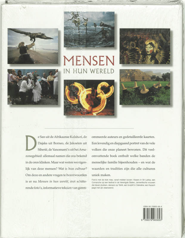 Mensen in hun wereld achterkant