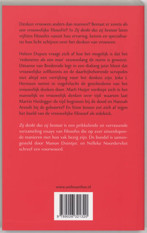 Zij denkt dus zij bestaat achterkant