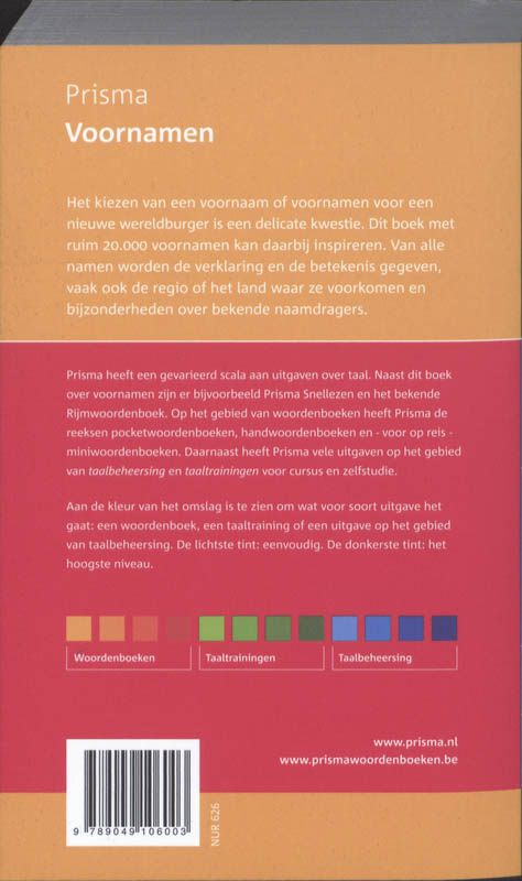 Voornamen / Prisma achterkant