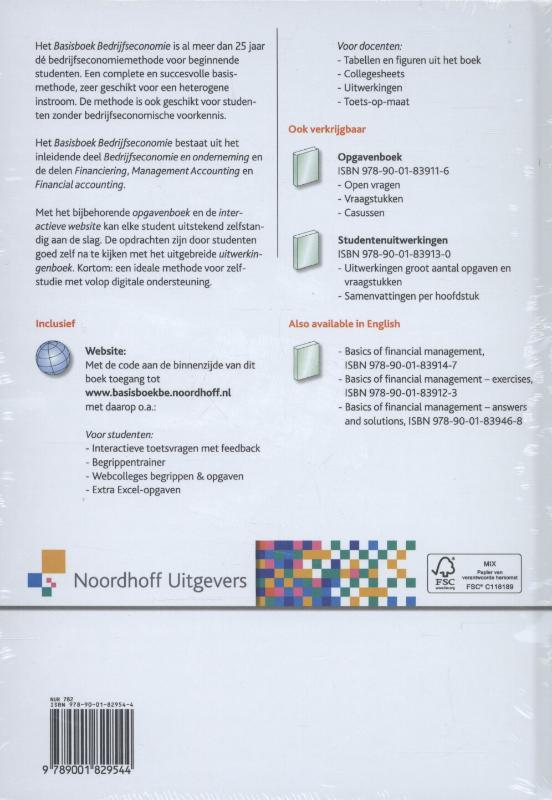 Basisboek Bedrijfseconomie - hoofdboek 10de druk achterkant