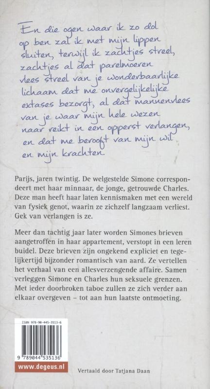 De schaamteloze passie van Mademoiselle S. achterkant