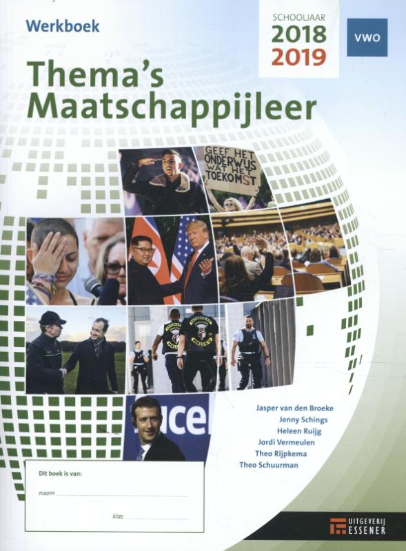 Thema's Maatschappijleer voor VWO 2018-2019 werkboek