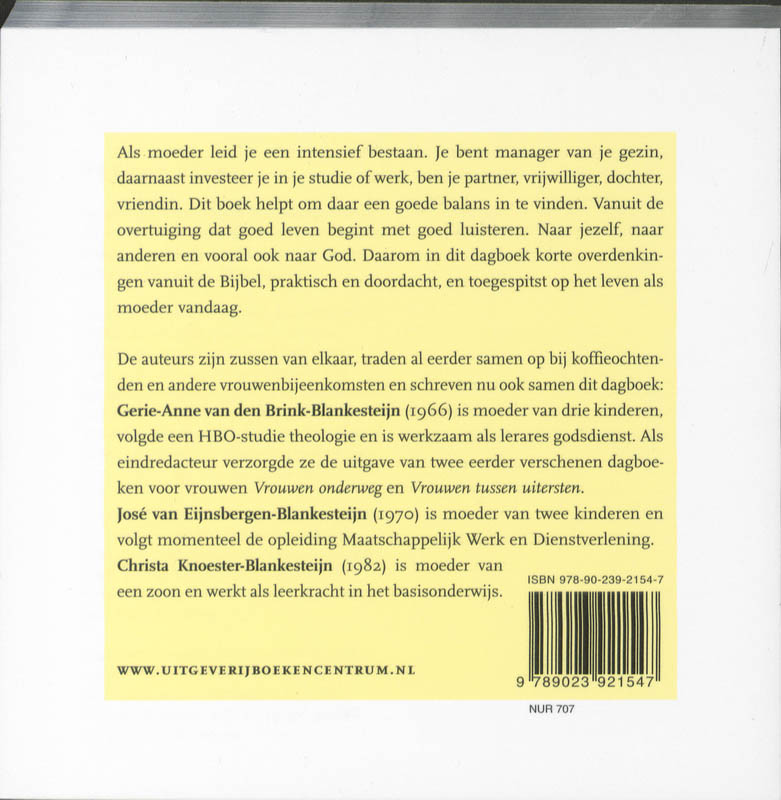 Bijna-elke-dagboek voor moeders achterkant