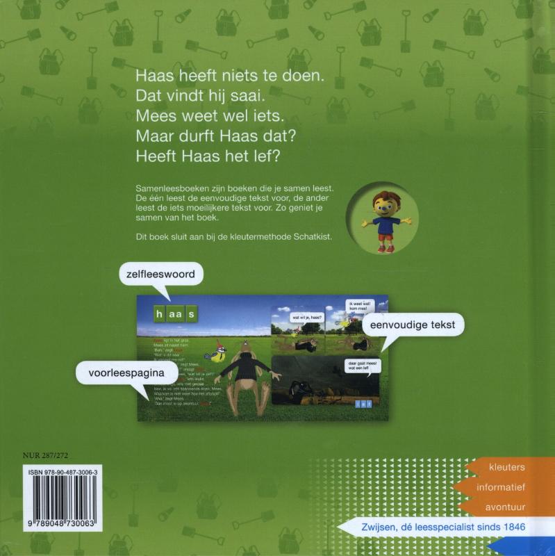 Heb je het lef, haas? / Kleuters samenleesboek achterkant