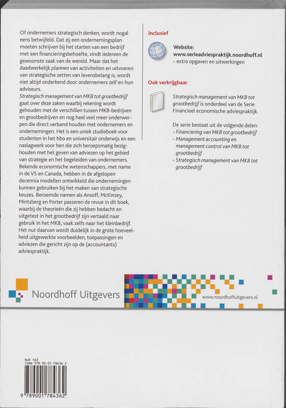 Strategisch management / Van MKB tot grootbedrijf / Financieel economisch adviespraktijk achterkant