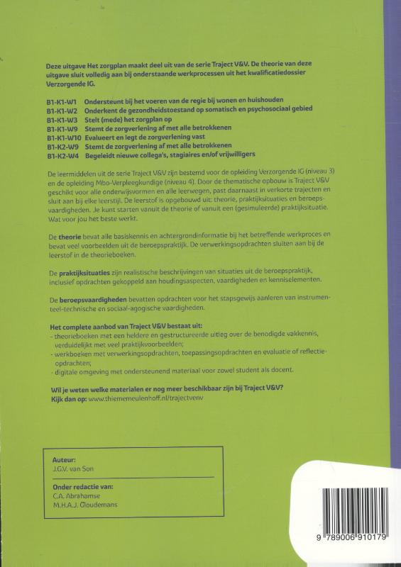 Het zorgplan / Theorieboek / Niveau 3 / Traject V&V achterkant
