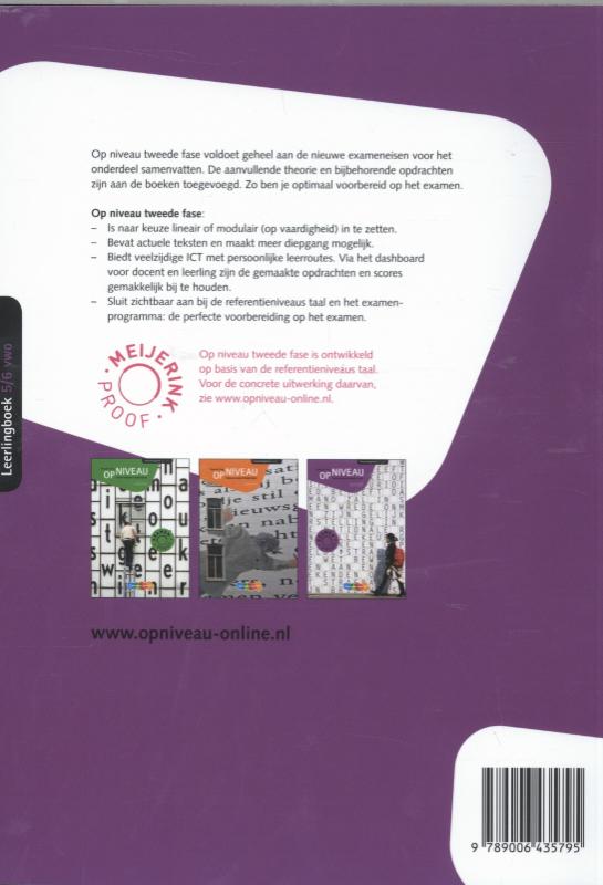 Op niveau 5/6 vwo Leerlingboek achterkant
