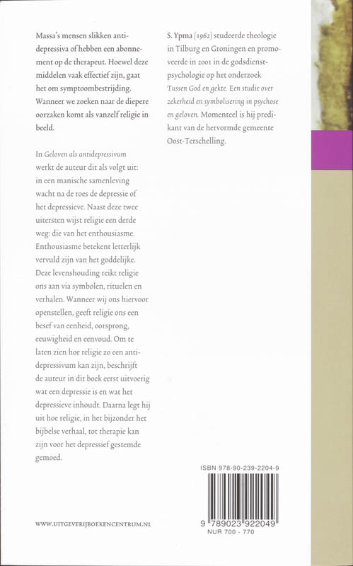 Geloven als antidepressivum / Boekencentrum essay achterkant