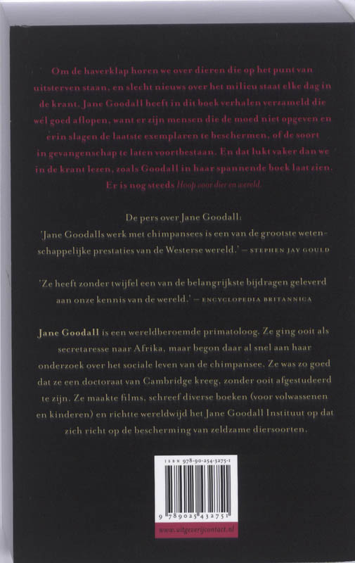 Hoop voor dier en wereld achterkant