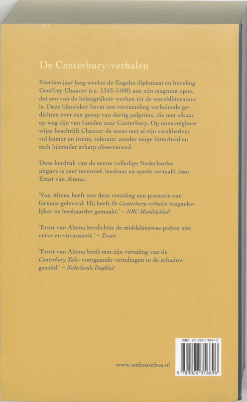 Canterbury Verhalen achterkant