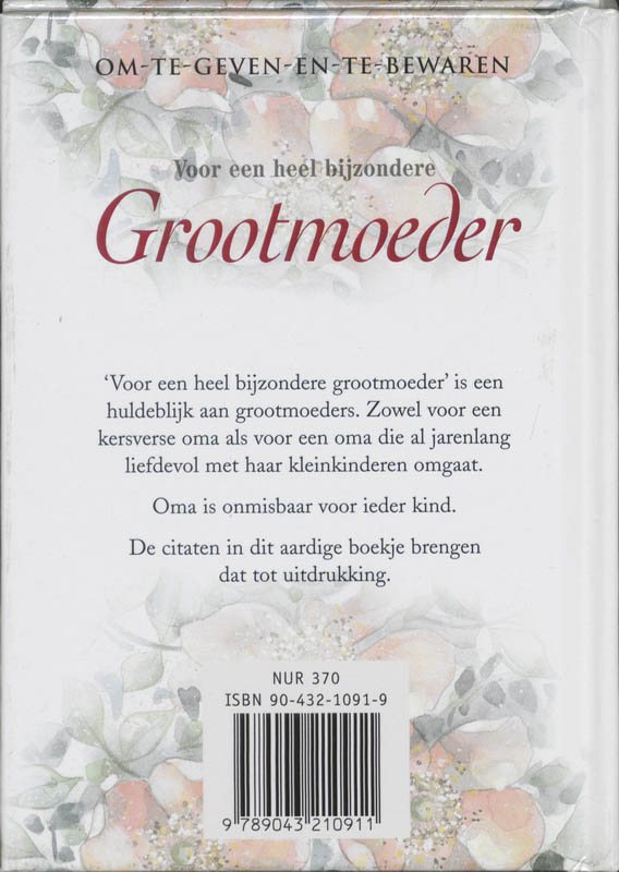 Voor Een Heel Bijzondere Grootmoeder achterkant