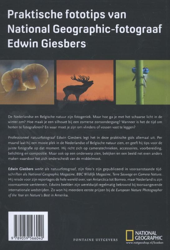 Handboek natuurfotografie Nederland & Belgie / National Geographic achterkant