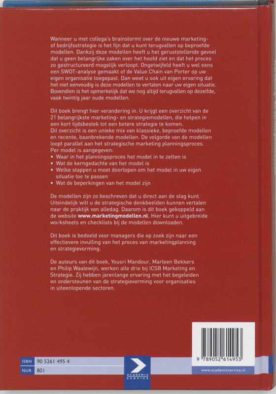 Een praktische kijk op Marketing- en strategiemodellen achterkant