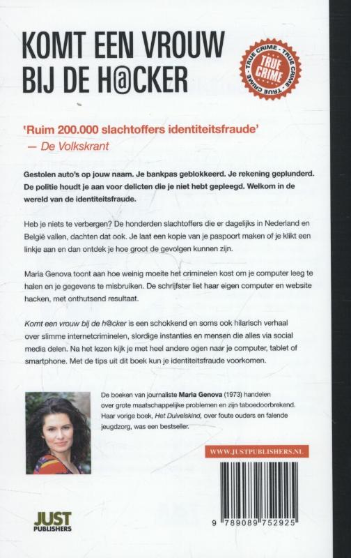 Komt een vrouw bij de hacker / True Crime achterkant