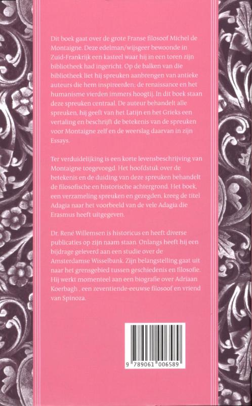 De Adagia van Michel de Montaingne achterkant