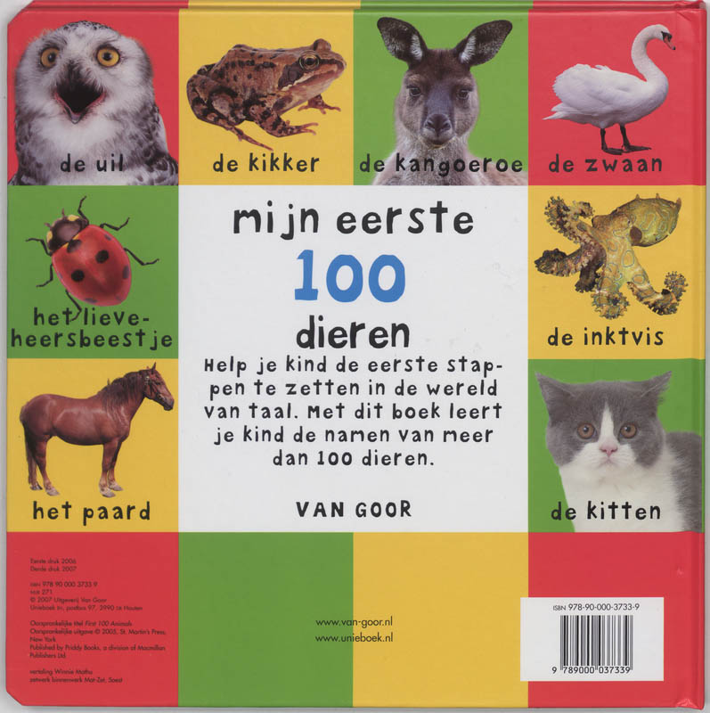 Mijn eerste 100  -   Mijn eerste 100 dieren achterkant