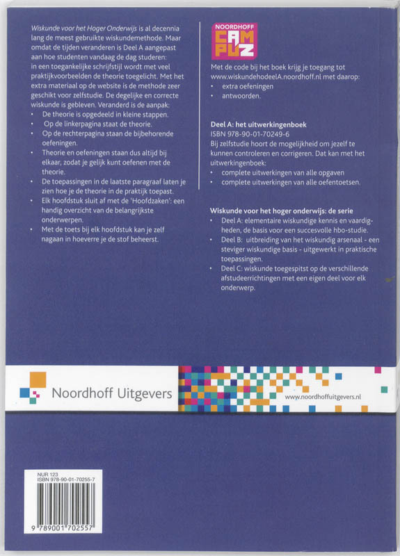 Wiskunde voor het hoger onderwijs A achterkant