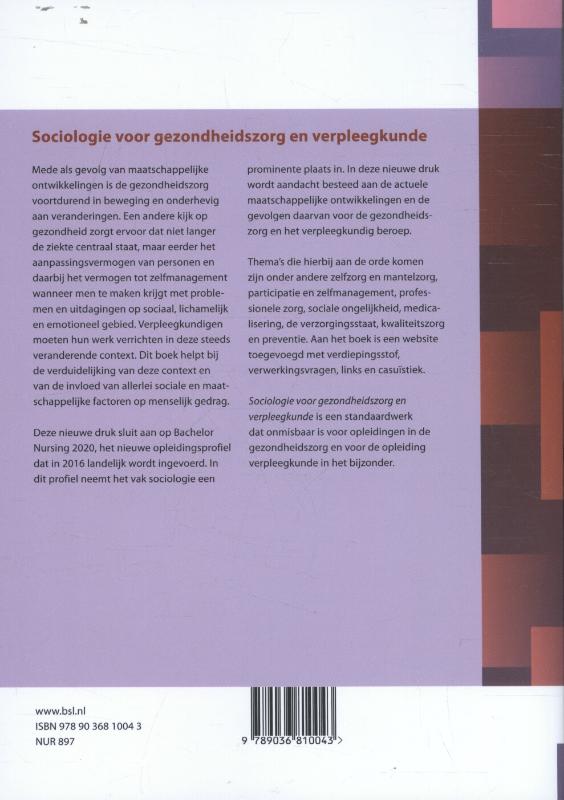 Sociologie voor gezondheidszorg en verpleegkunde achterkant