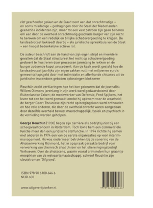 Het geschonden gelaat van de staat achterkant