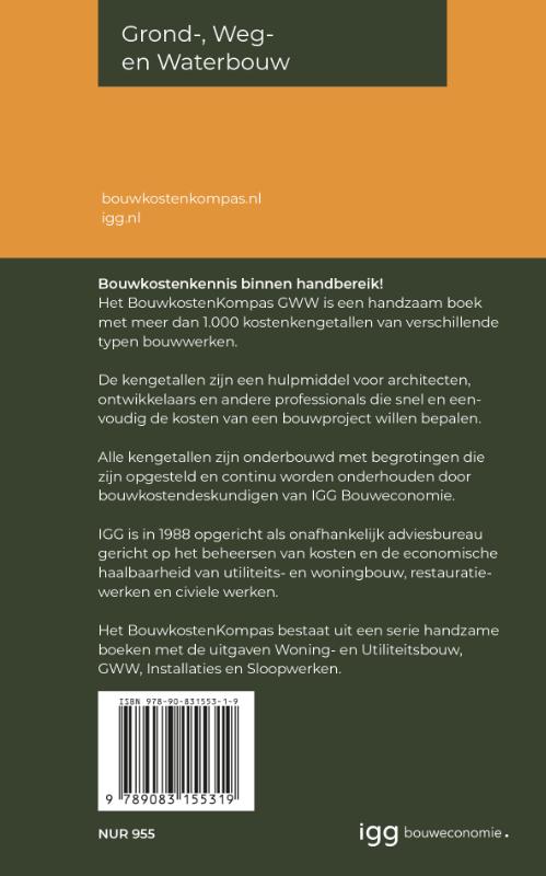 Bouwkostenkompas Grond-, Weg en Waterbouw 2022 / Bouwkostenkompas / 2 achterkant