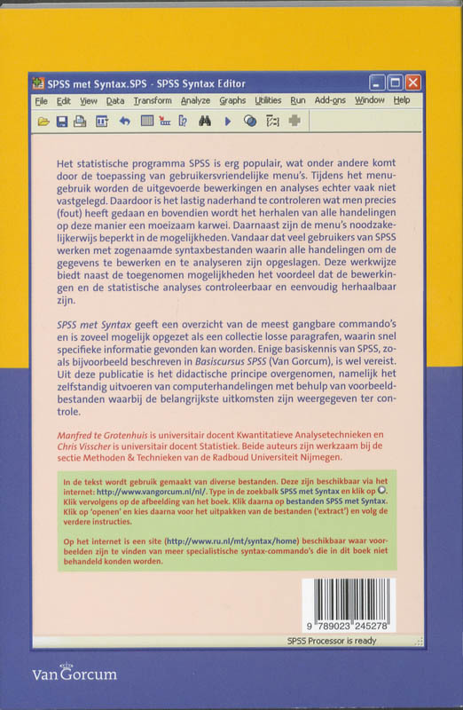 SPSS met Syntax achterkant