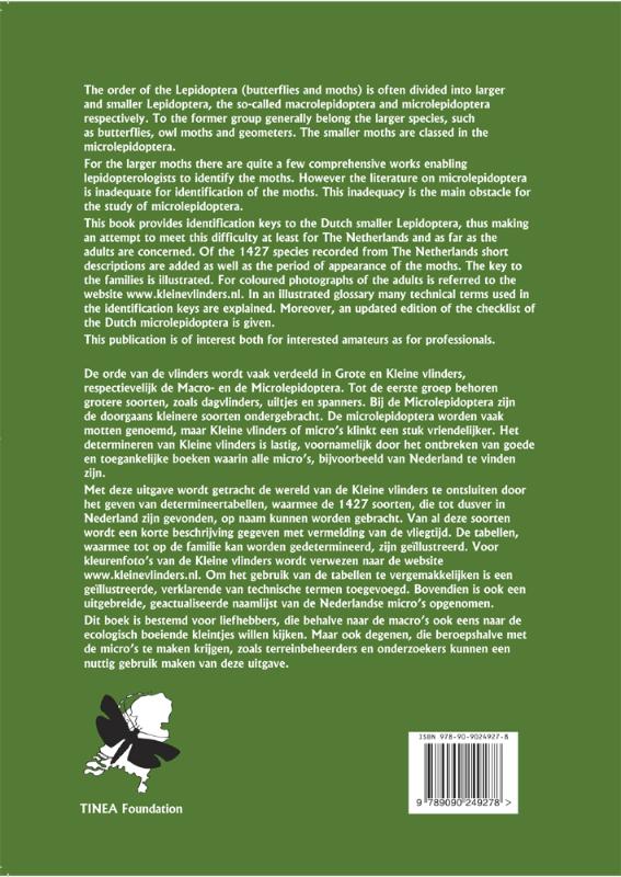 Identification Keys to the Microlepidoptera of The Netherlands achterkant