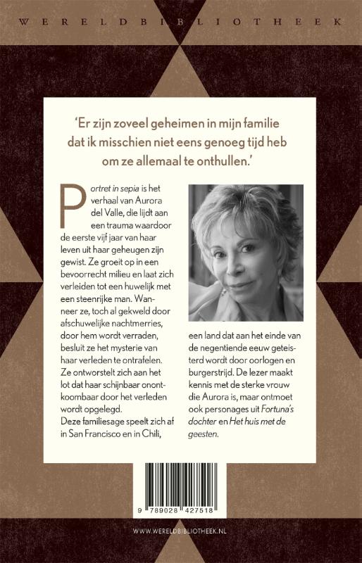 Portret in sepia achterkant