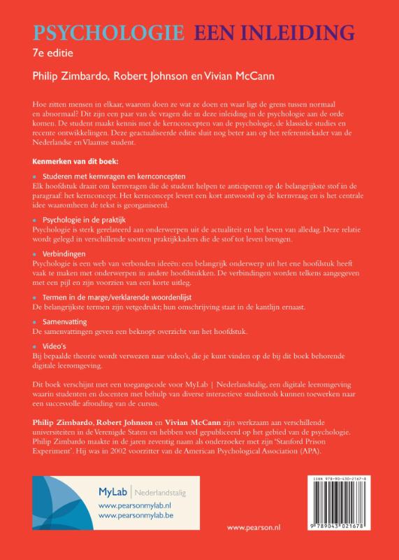 Psychologie, een inleiding achterkant