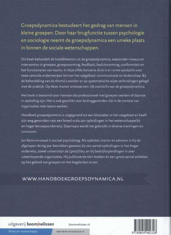 Handboek groepsdynamica achterkant