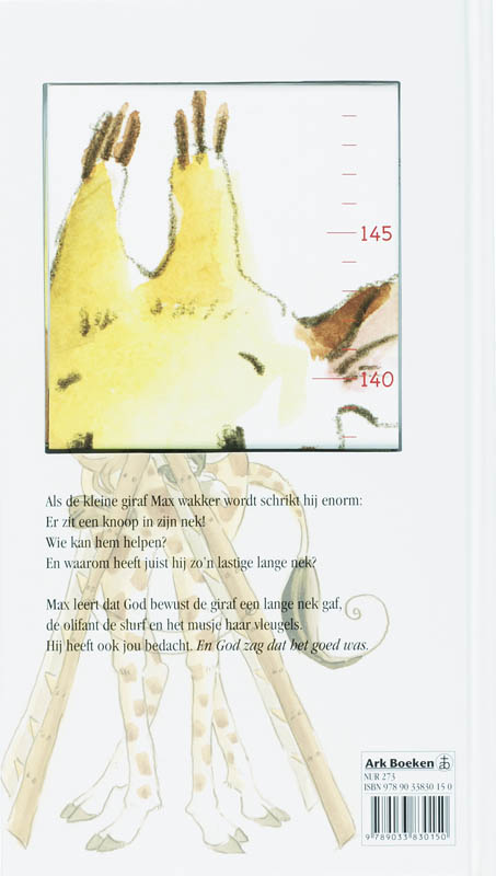 Max de kleine giraf + uitvouwbare groeiliniaal achterkant