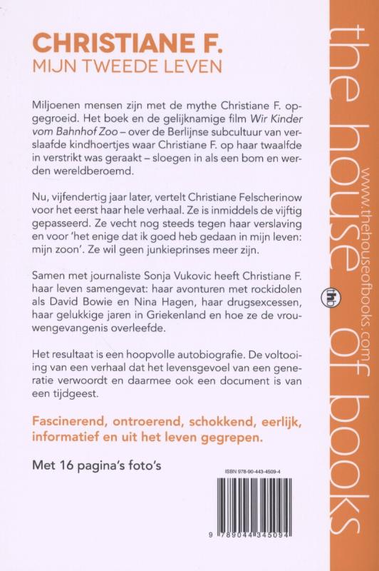 Christiane F. Mijn tweede leven achterkant