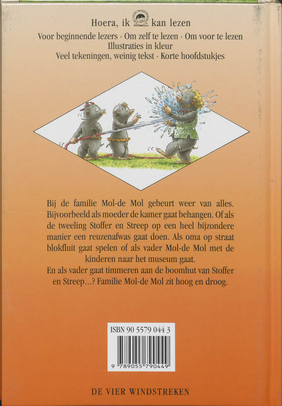 Familie Mol-de Mol zit hoog en droog / Hoera, ik kan lezen! achterkant
