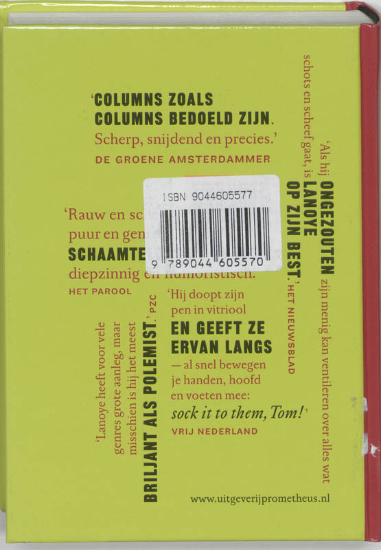 Het vroegste vitriool / Lanoye Hard Gemaakt / 5 achterkant