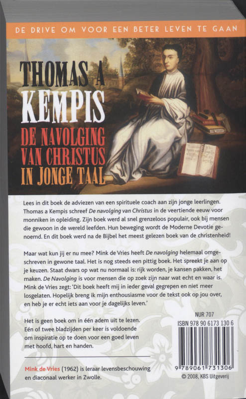 De navolging vn Christus in jonge taal achterkant