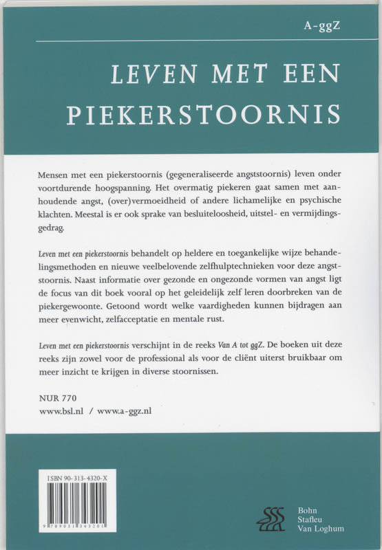Leven met een piekerstoornis / Van A tot ggZ achterkant