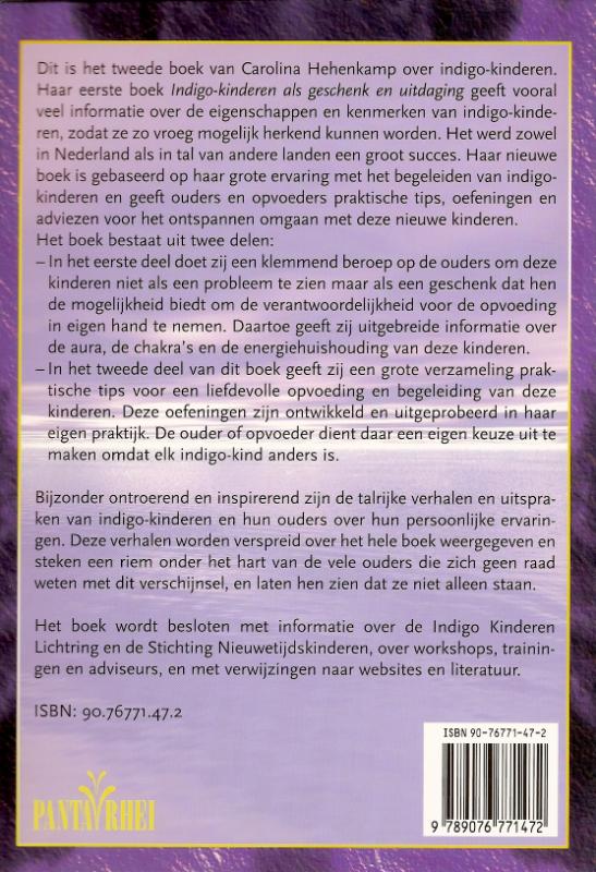 Indigo-kinderen opvoeden en begeleiden achterkant
