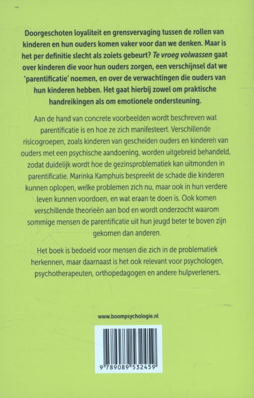 Te vroeg volwassen achterkant